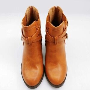 Ball Band Shoes Womens Violet Ankle Booties Tan Black Buckle Back Zip 8 New